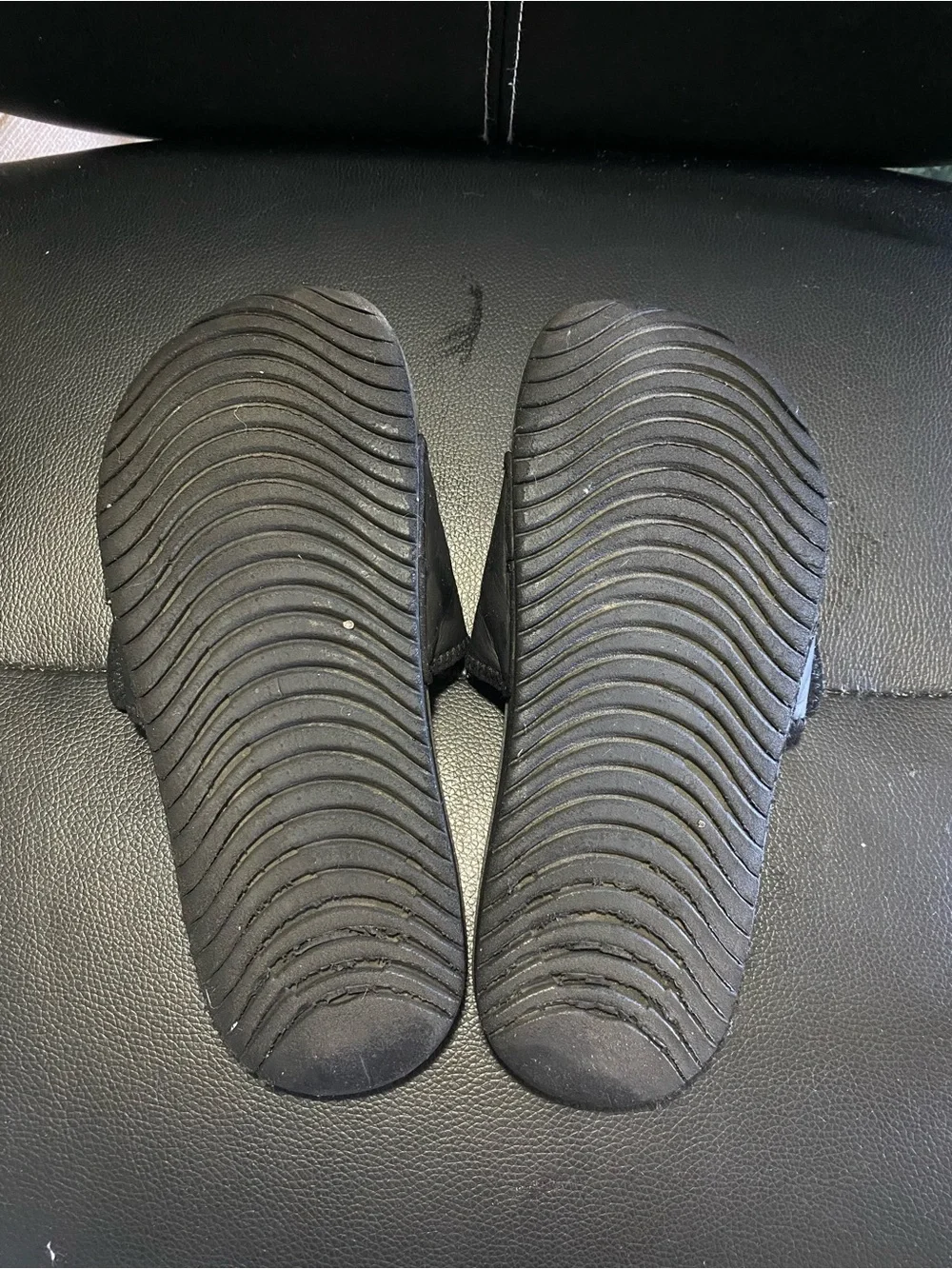 Kids Nike Black Slide Sandals with White Swoosh Size 3Y